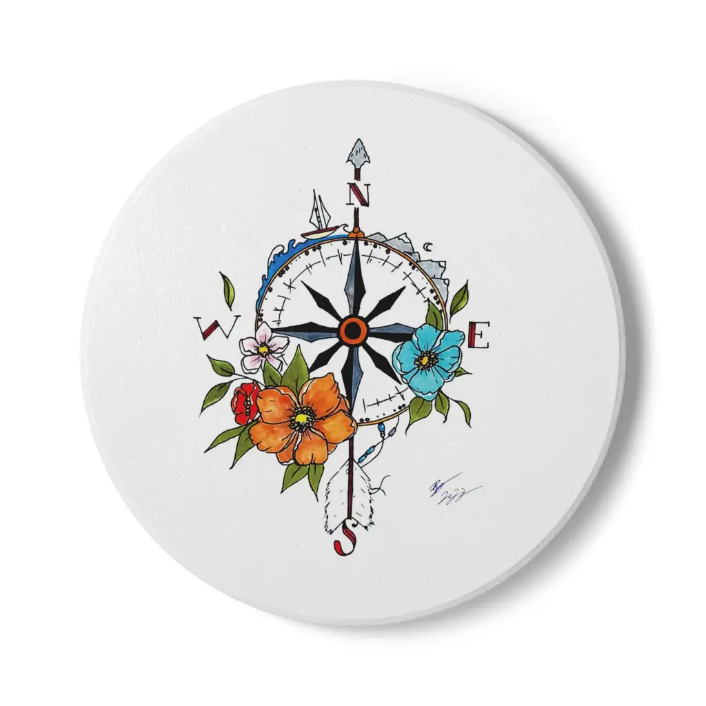 Coaster Compass Rose (Round)