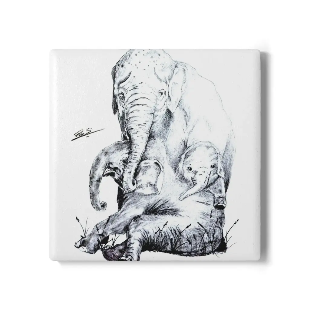 Coaster Elephants (Square)