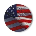 American Flag in the Wind, Coaster (Round)