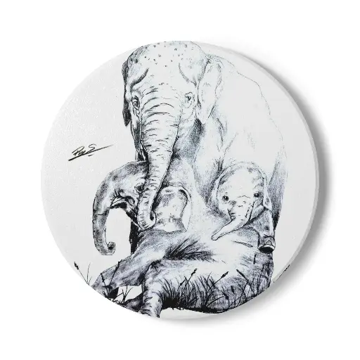 Coaster Elephants (Round)